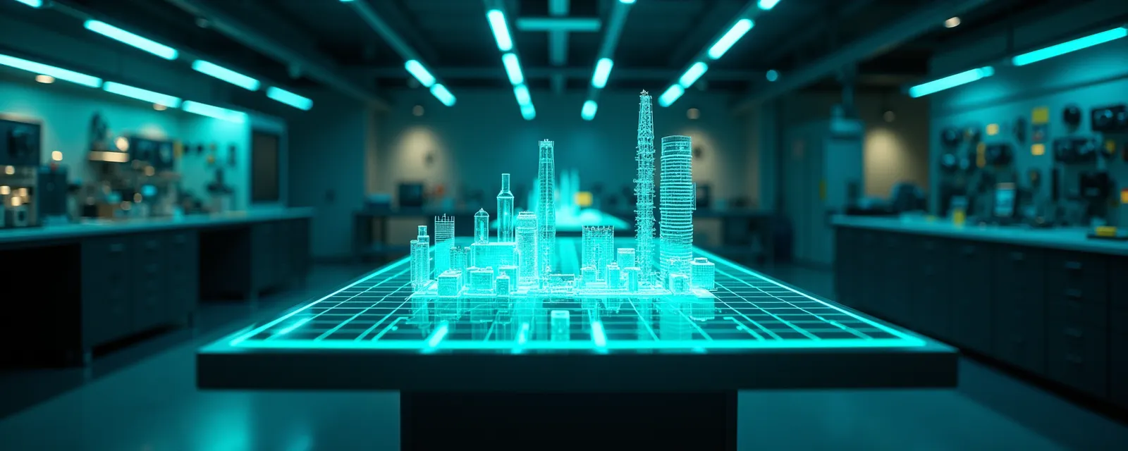 Holographic city model on a lab table